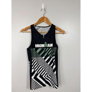 Ironman Santini Women's Jersey Tank Tri Top Triathlon Gear Black Green